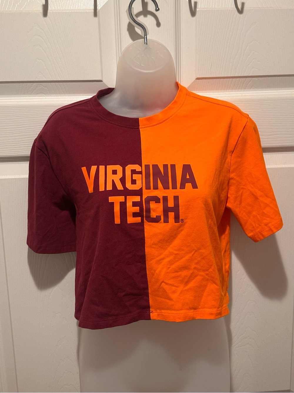 Hype & Vice Virginia Tech Hokies Colorblock Crop Top Game Day M Tailgate RARE